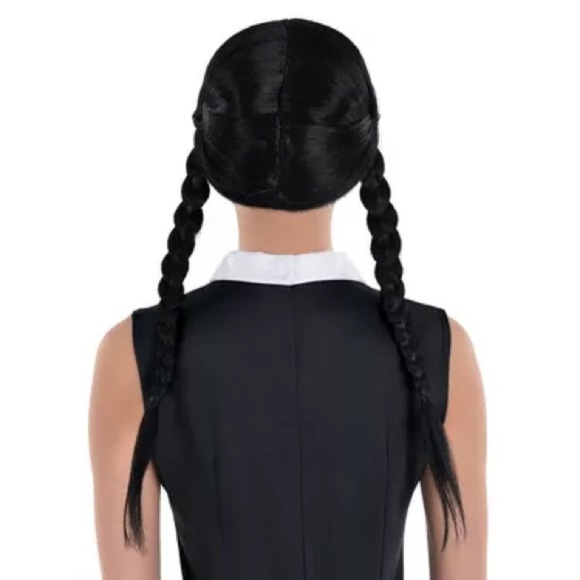 Wednesday Addams Costume Wig Wednesday Netflix TV Series Halloween New in Box - Picture 4 of 6